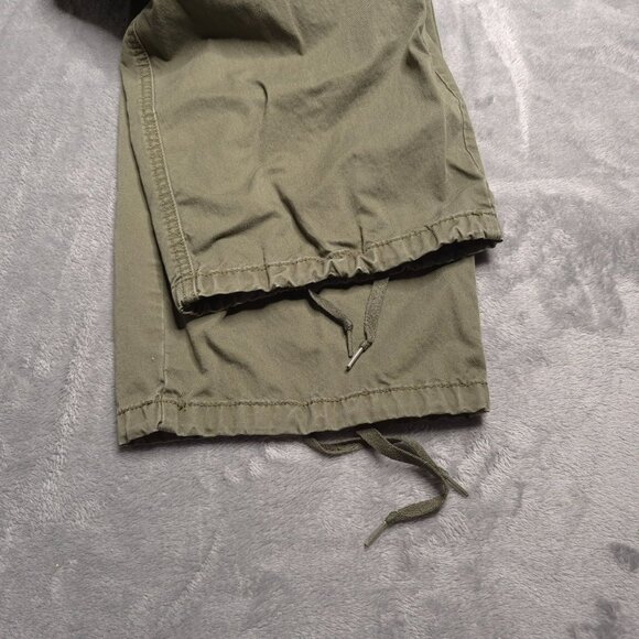 Levis 94 Baggy Womens Cargo Pants Olive Green 32 Relaxed Fit Hem Drawstrings - Picture 6 of 8
